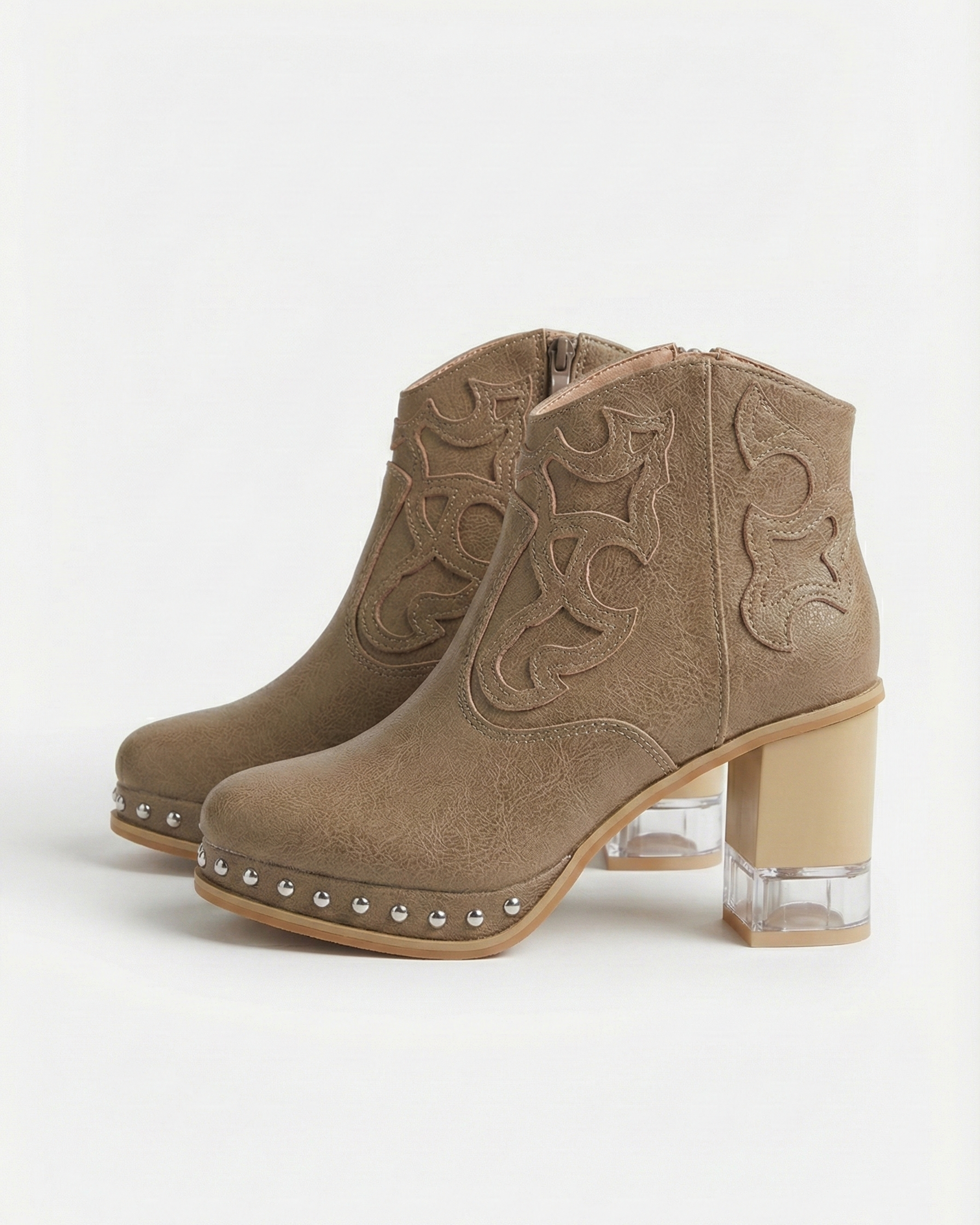 Wild Card Western Ankle Boots – Taupe