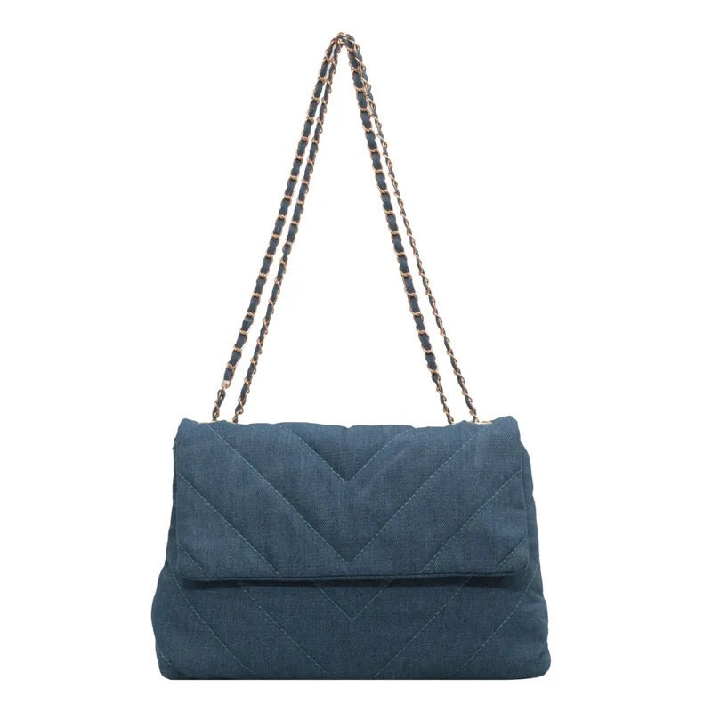 Blue Denim Shoulder Bag