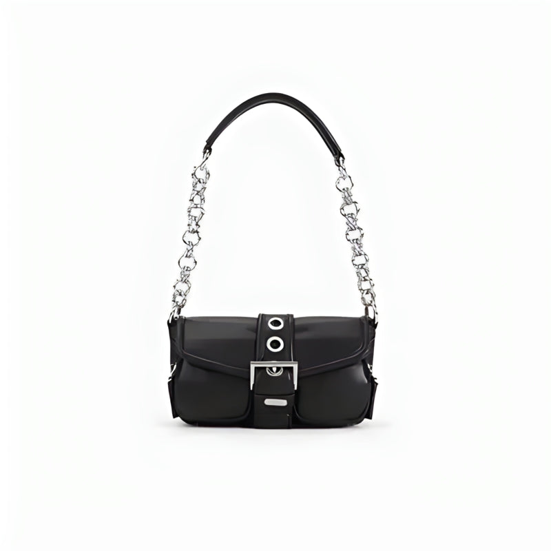 Black Vintage Square Messenger Shoulder Bag
